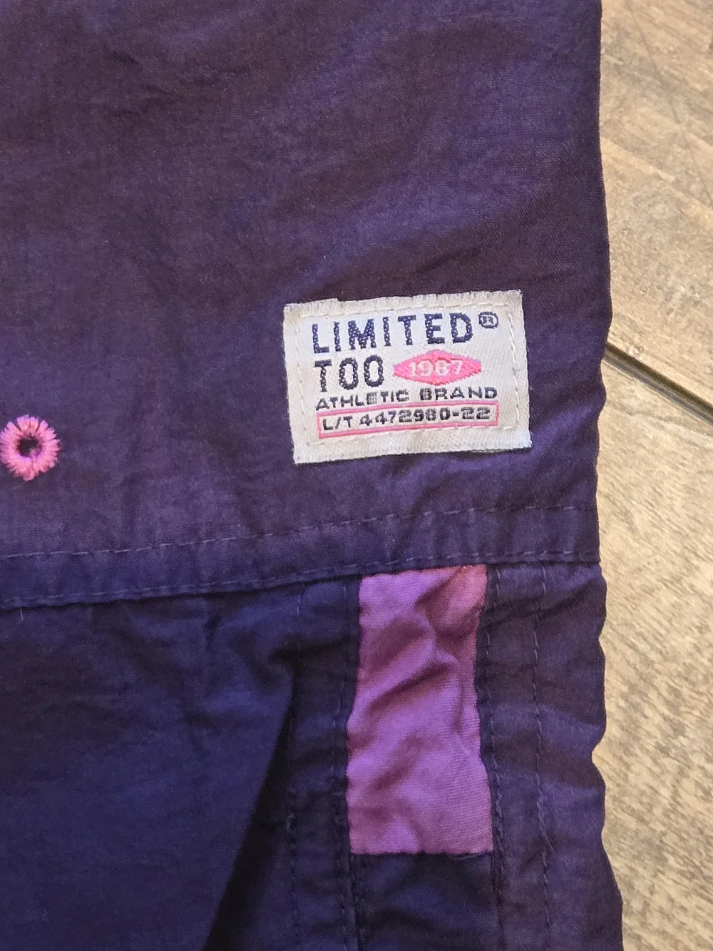 Vtg Y2K Limited Too Purple Pink Track Cargo Pants Buckle Waist Zipper Hem 23x23